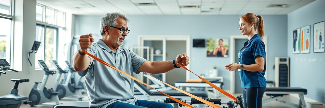 Comprehensive physical medicine solutions in a modern rehab center with patient care