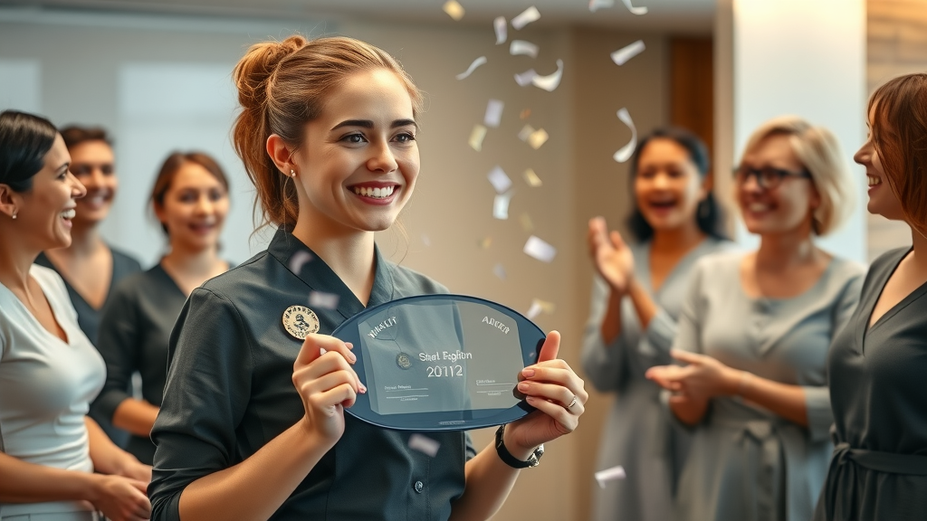 spa employee recognition and reward in positive company culture celebration