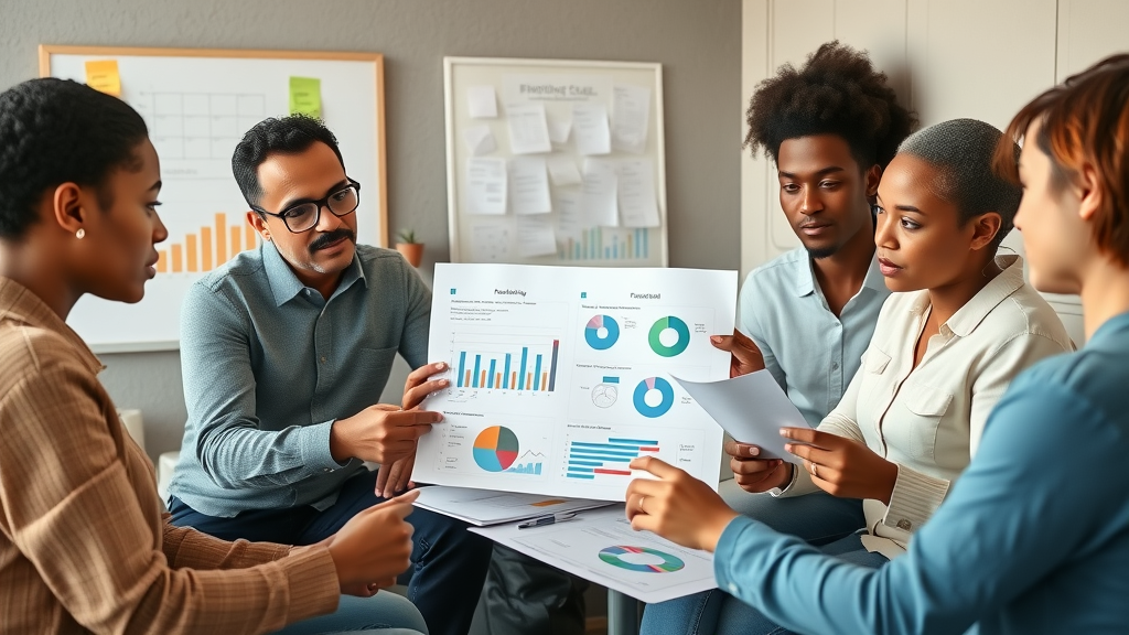 Professional nonprofit staff focused on developing a structured fundraising marketing plan for nonprofits