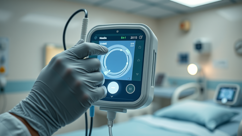 Clinician sets ambulatory infusion pump with curvilinear peristaltic design, hospital