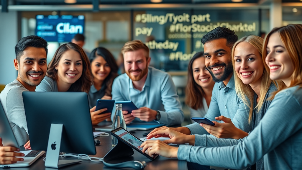 diverse digital marketers creating and scheduling social media posts for fundraising ideas for non profit organizations