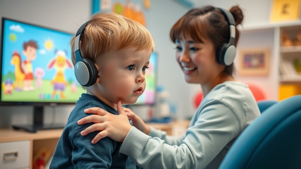 child-friendly neurofeedback training session showing focus-based computer game to treat ADHD and hyperactivity disorder
