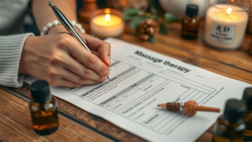 writing detailed massage intake form for effective client screening
