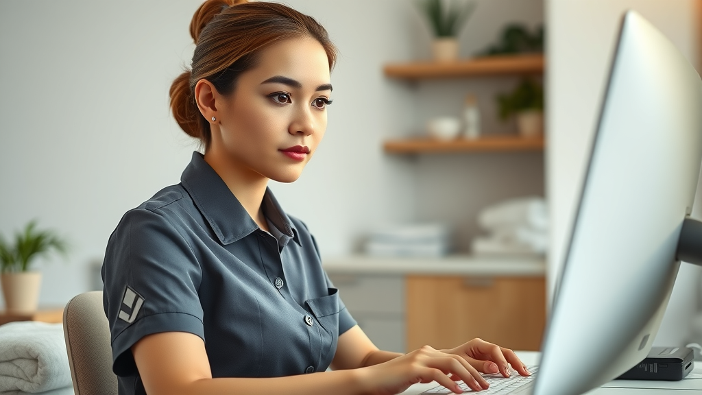 spa manager typing professional response review response negative reviews