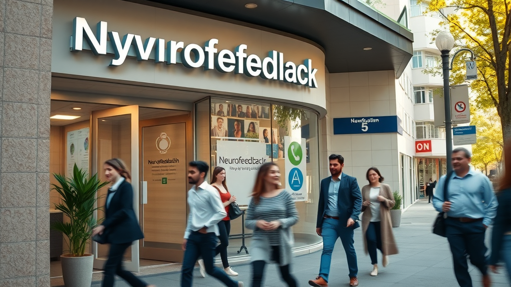 modern neurofeedback clinic exterior inviting atmosphere urban healthcare signage neurofeedback cost near me