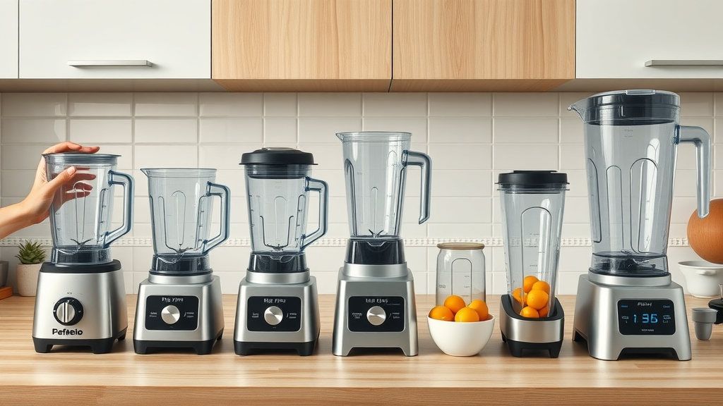 right size blender lineup several blenders various sizes on counter choosing the right smoothie blender