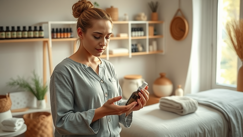 How to open a day spa with no money - entrepreneur arranging spa products at home