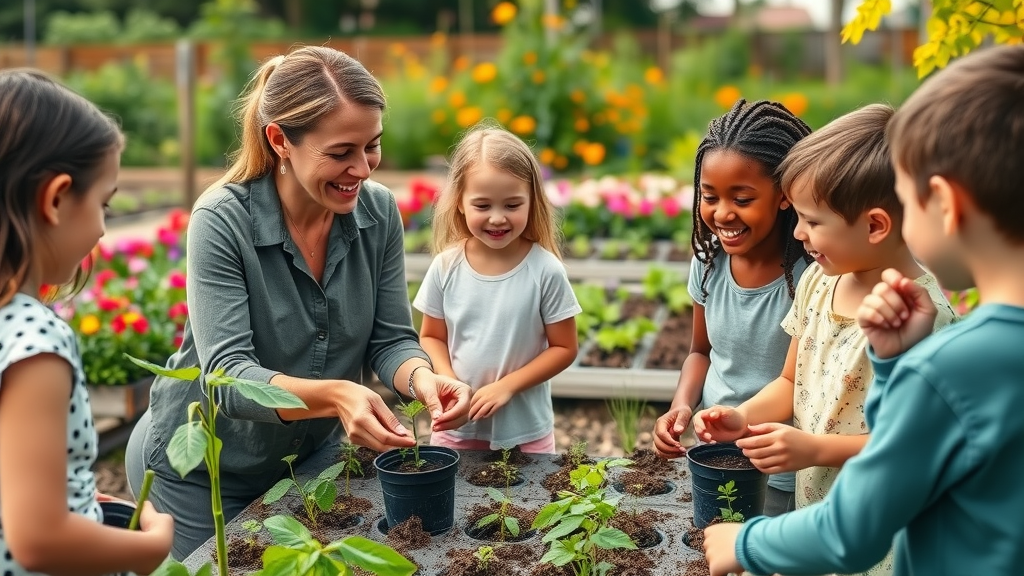 Community learning about holistic health planting seeds for wellness