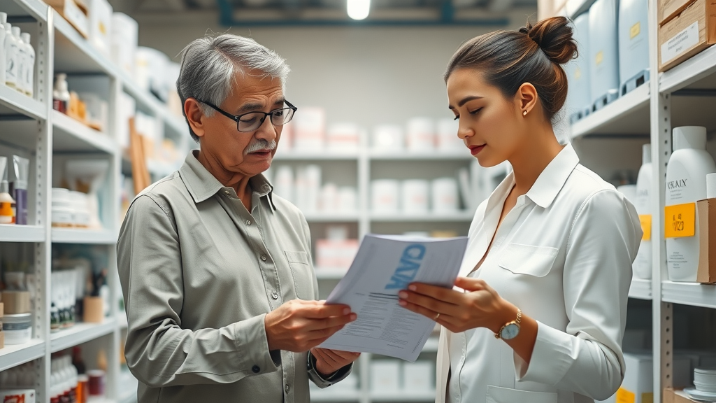spa manager negotiating inventory for recession proof spa business, med spa storeroom, organized beauty supplies, vendor discussion