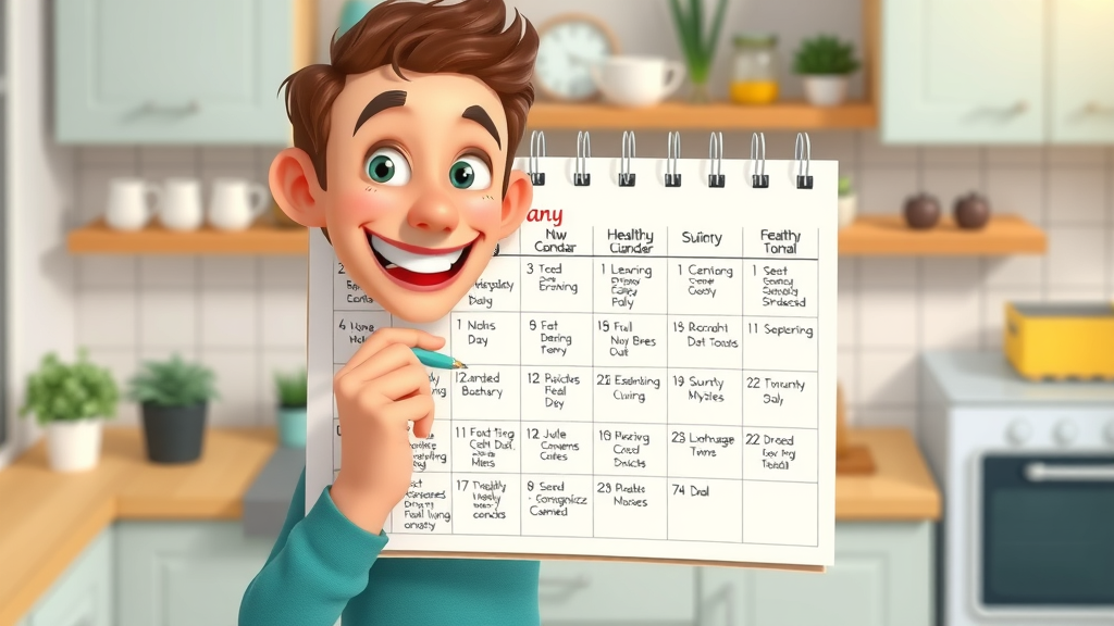 7-day gut health meal planner, person marking healthy meals for digestive reset on a calendar