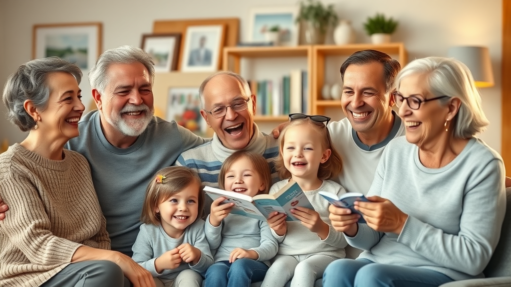 Healthy family smiles after regular general dentalcare visit together.
