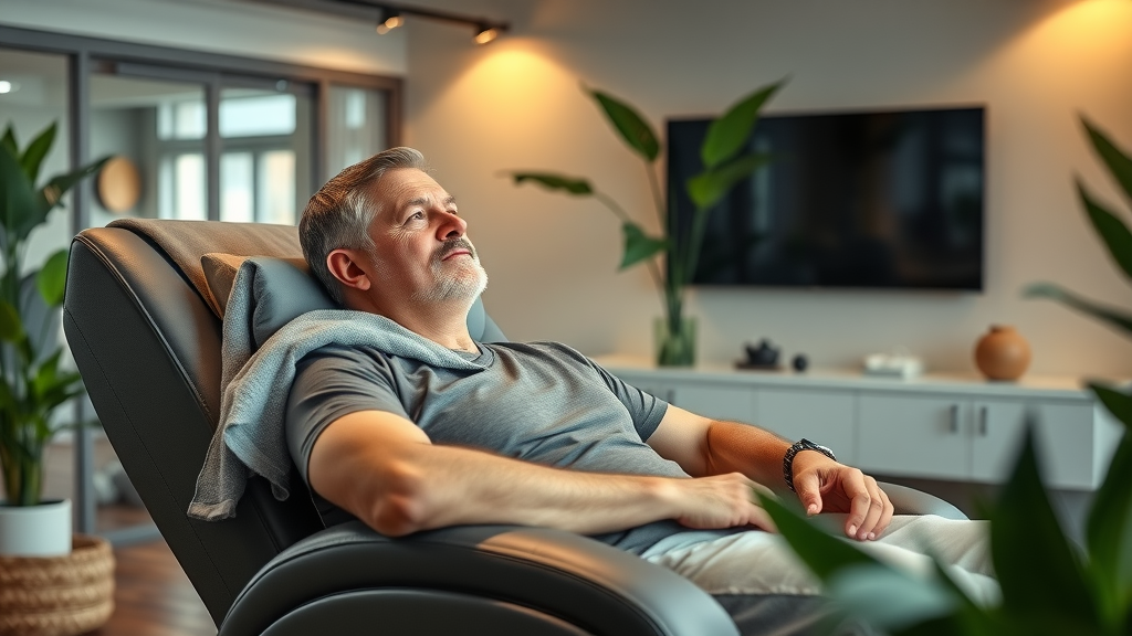 Gym recovery zone with massage therapy and wellness amenities for members
