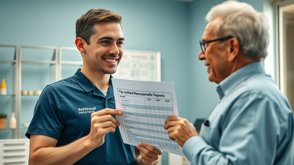 Physical therapist clarifies reimbursement steps for patient in organized clinic setting.