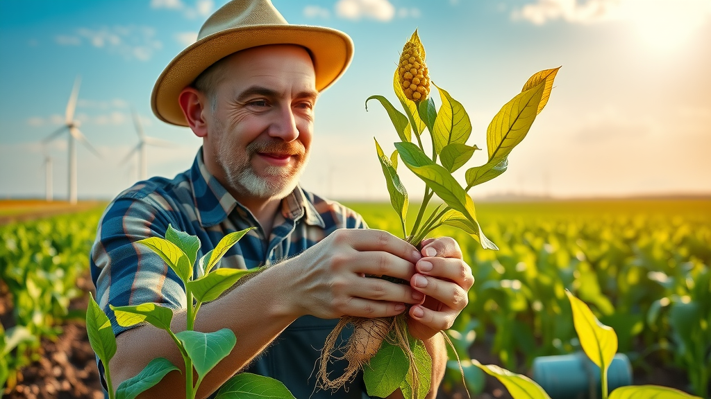 Farmer supporting alternative & holistic health service with sustainable crops