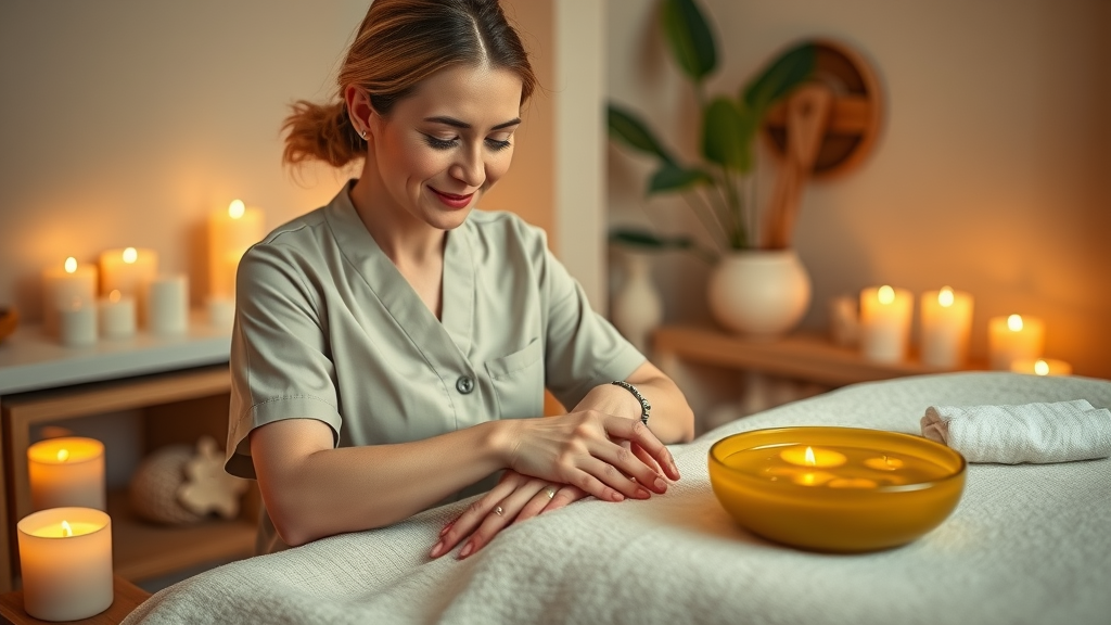Personalized massage for stress relief in cozy, comforting wellness space