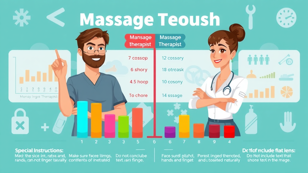 Infographic comparing standout massage therapists – client satisfaction, marketing, and unique skills