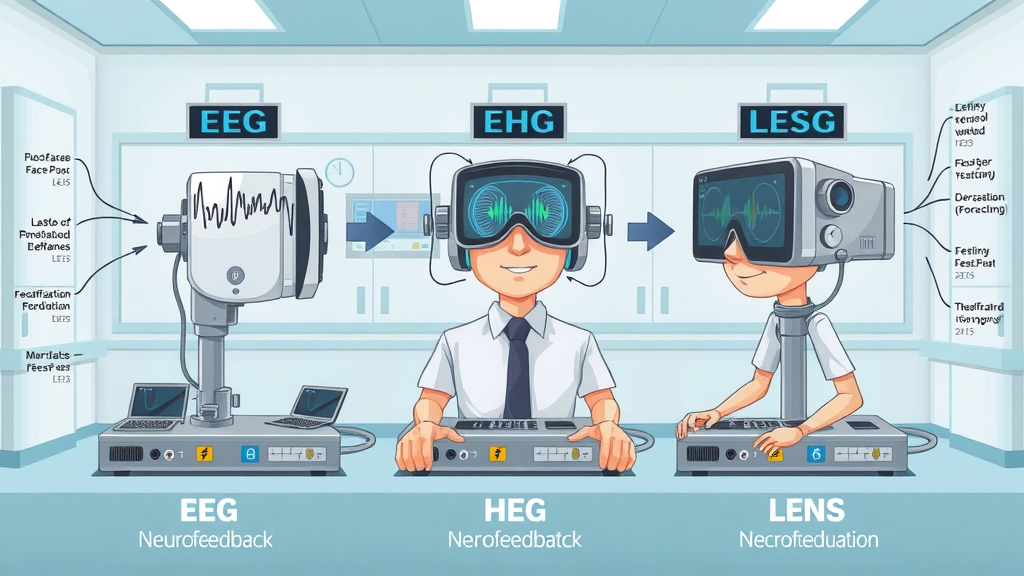 types of neurofeedback EEG HEG LENS devices comparison