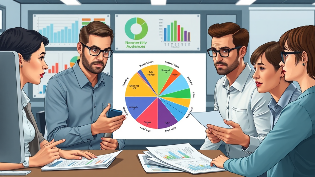 Pie chart and data visualization representing segmented nonprofit target audiences for fundraising marketing plans