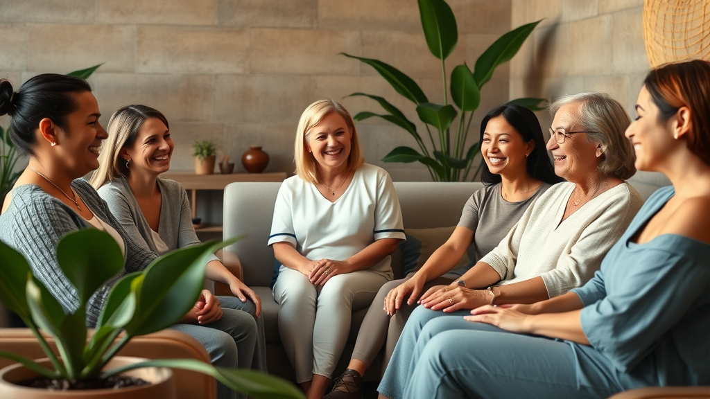 satisfied massage clients chatting after a session at a thriving massage business