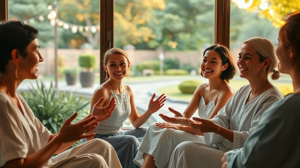 peaceful spa closing scene content team reflecting in a positive salon culture environment