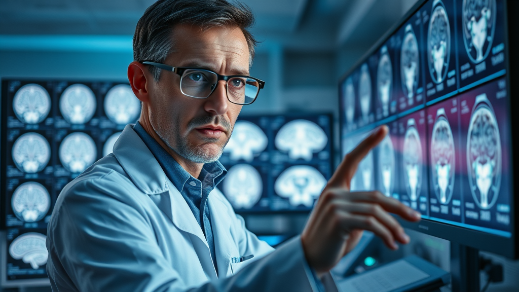 inquisitive researcher observing brain scan sleep deprivation impact advanced laboratory new study reveals how poor sleep directly harms the brain’s vascular system
