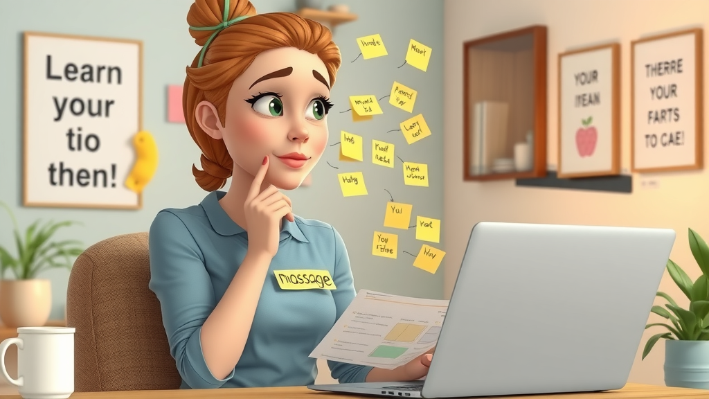 Massage therapist brainstorming blog post ideas, blogging for massage therapists