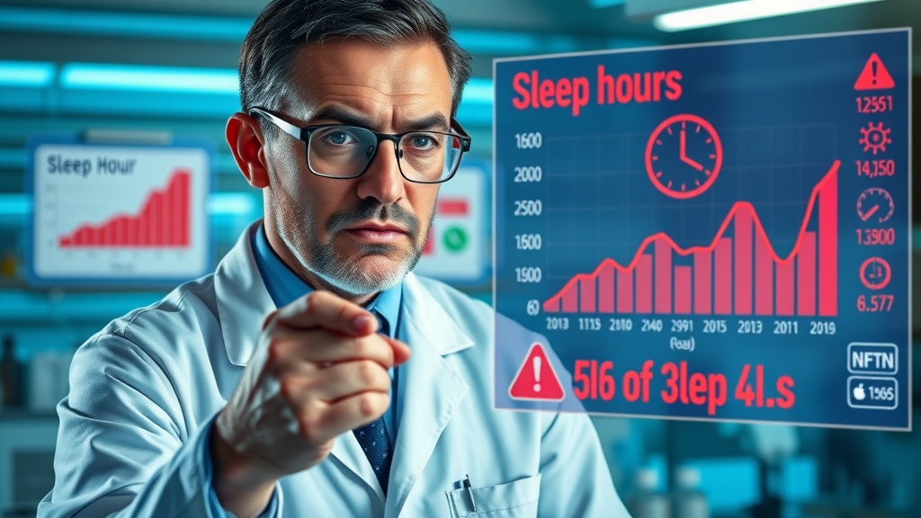 alarming scientific infographic scientist negative effects insufficient sleep laboratory charts declining hours data visualization warning symbols new study reveals how poor sleep directly harms the brain’s vascular system