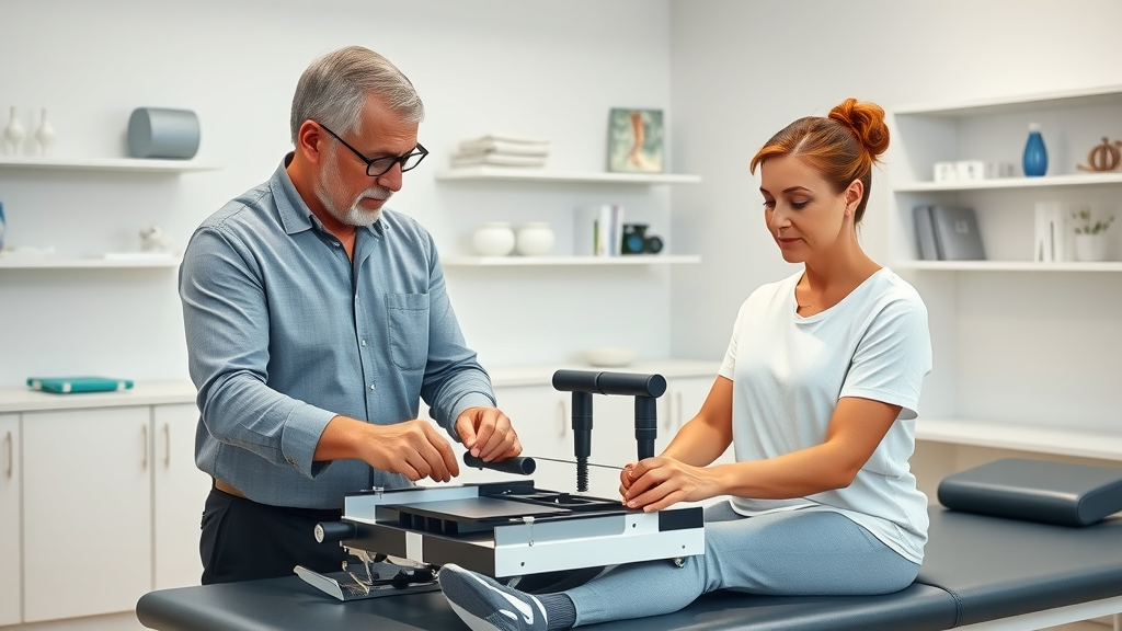 Modern spinal rehabilitation products in a clinical setting for therapy support