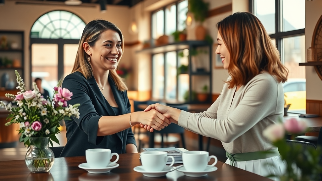 Spa promotion - manager collaborating with local business for brand awareness
