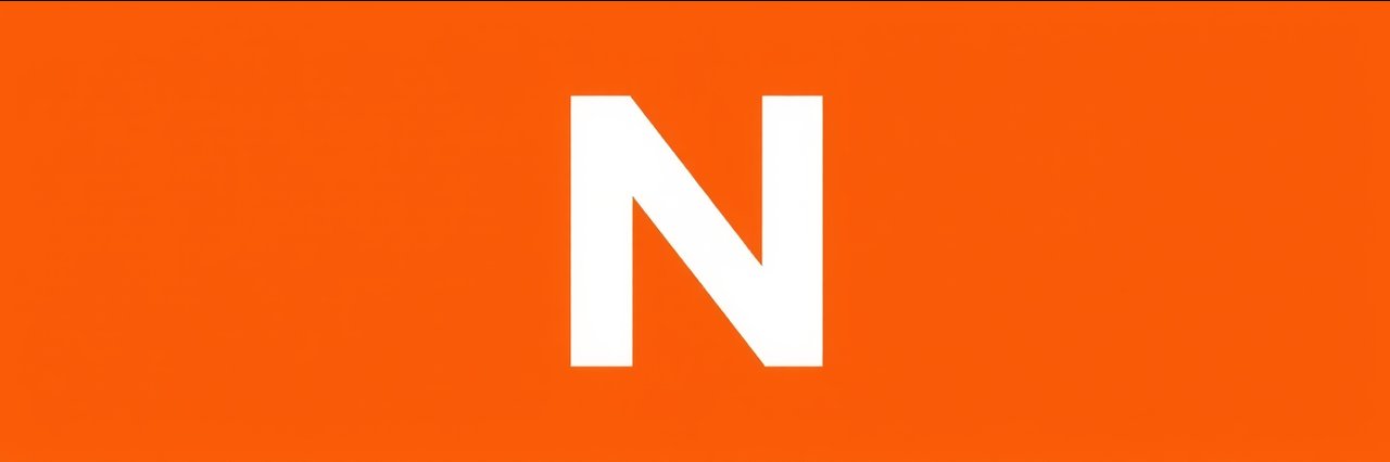 Minimalist N icon on orange background for health insurance agent branding