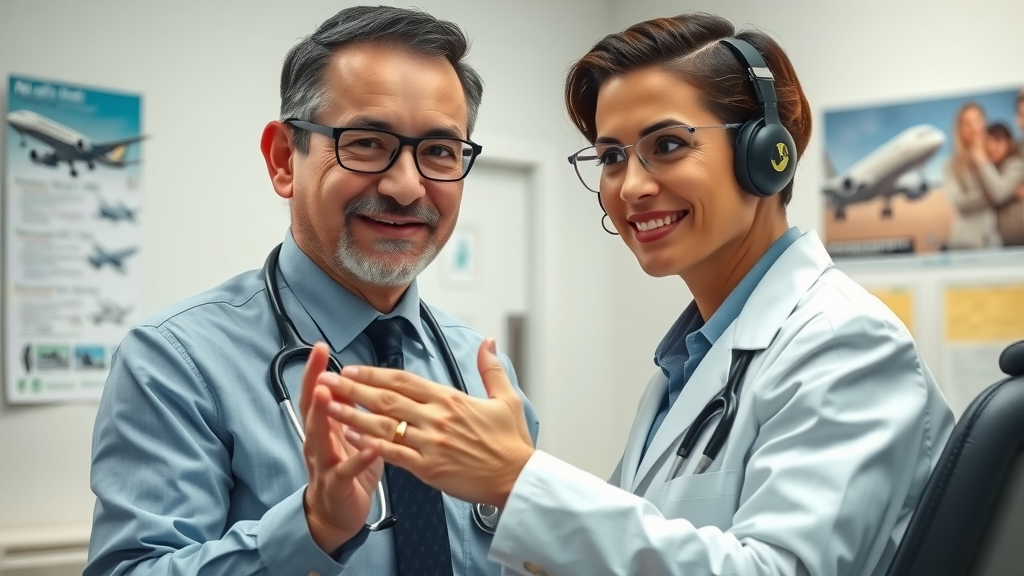aviation medical examiner conducting pilot health checkup, pilot health standards
