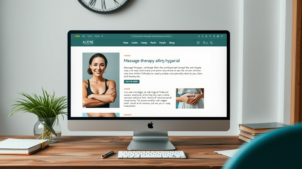Massage therapy blog homepage with educational articles, massage blog