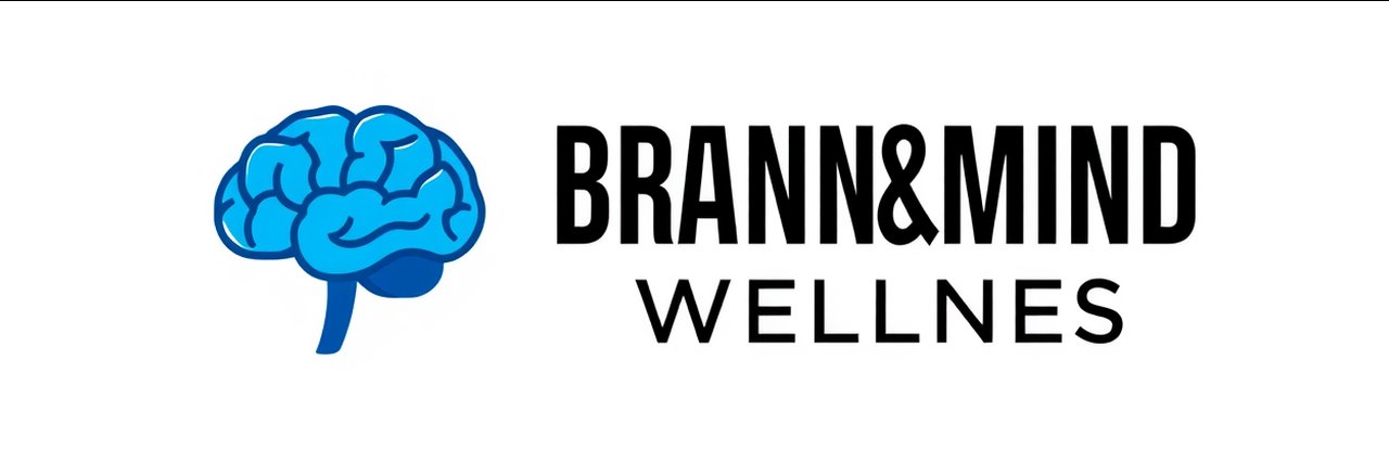 Minimalist brain and mental health logo for Brain Mind Wellness.