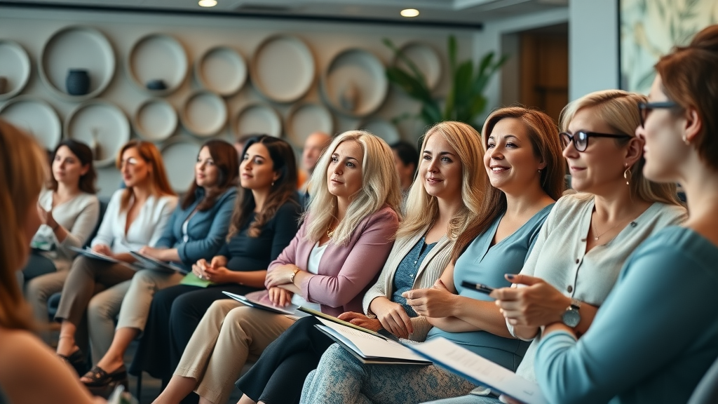 Spa owner mindset: Inspiring spa business seminar with owners learning from expert keynote speaker