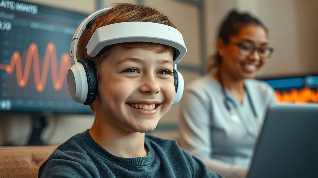 ADHD therapy neurofeedback training adolescent headset therapist feedback training brainwaves