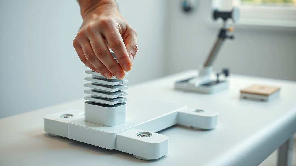 Detailed spinal rehabilitation product accessory being adjusted for safe use