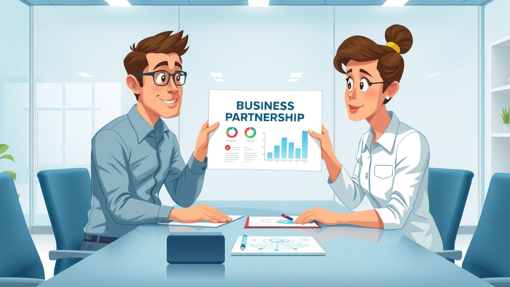 business partnership diagram explained at meeting
