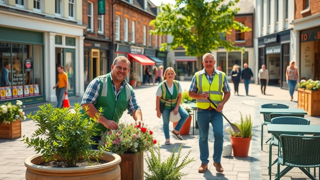 town centre revitalisation, outdoor café seating, invited business in monmouthshire cic, monmouthshire