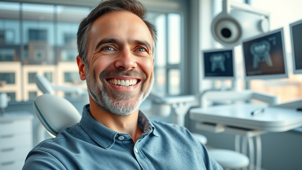 Confident patient smiles after dental implants at New Life Dental Implant Center Irvine