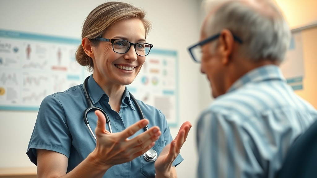 Doctor explaining GLP-1 booster weight loss side effects, ensuring patient comfort and safety