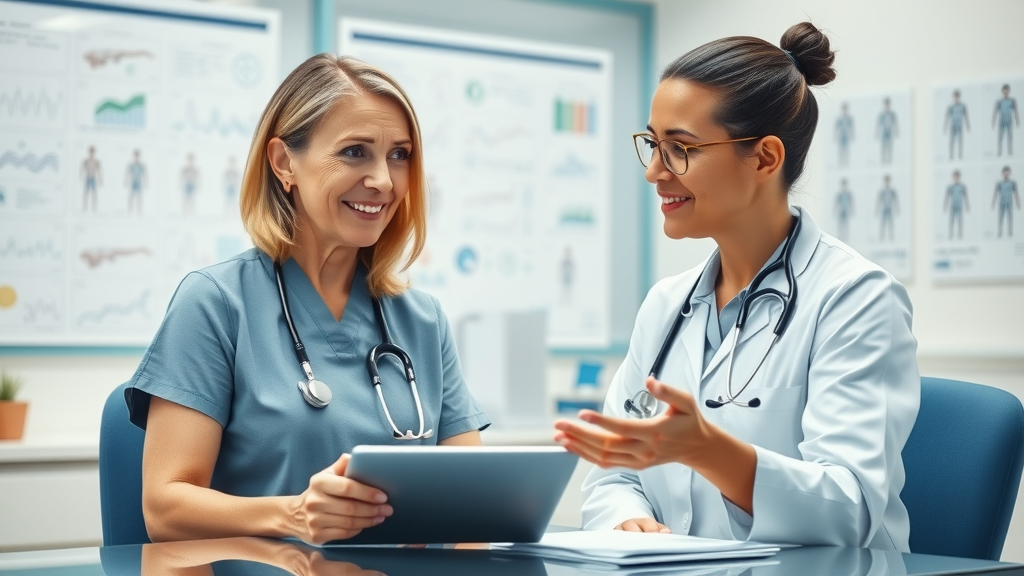 concerned woman discussing mindful eating and GLP-1 drugs side effects with healthcare provider