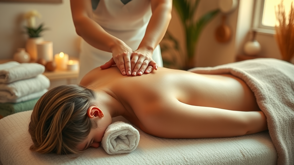 massage therapy for neck pain in Niagara Falls NY, gentle session, calm spa room