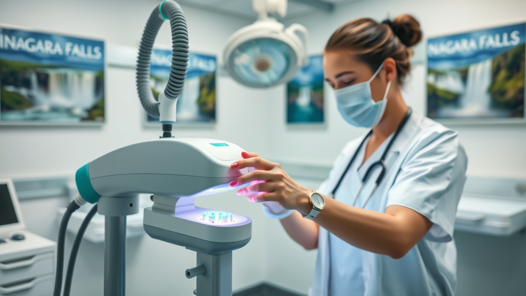 laser therapy equipment for neck pain in Niagara Falls, modern clinical environment