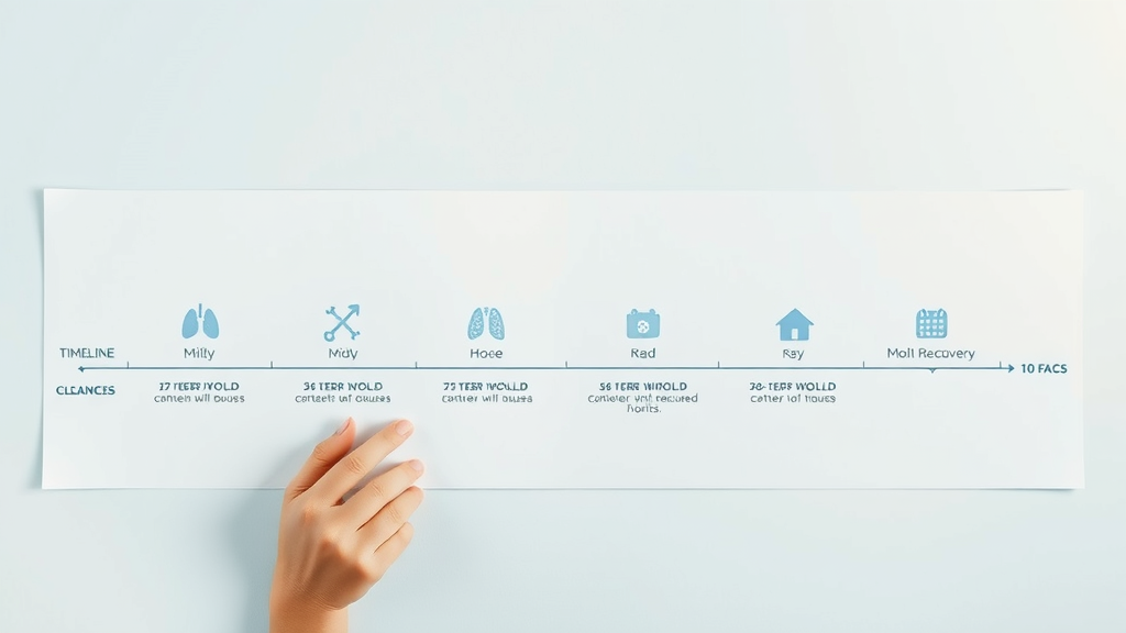 infographic timeline chart for mold healing mild moderate severe exposure icon lungs house calendar