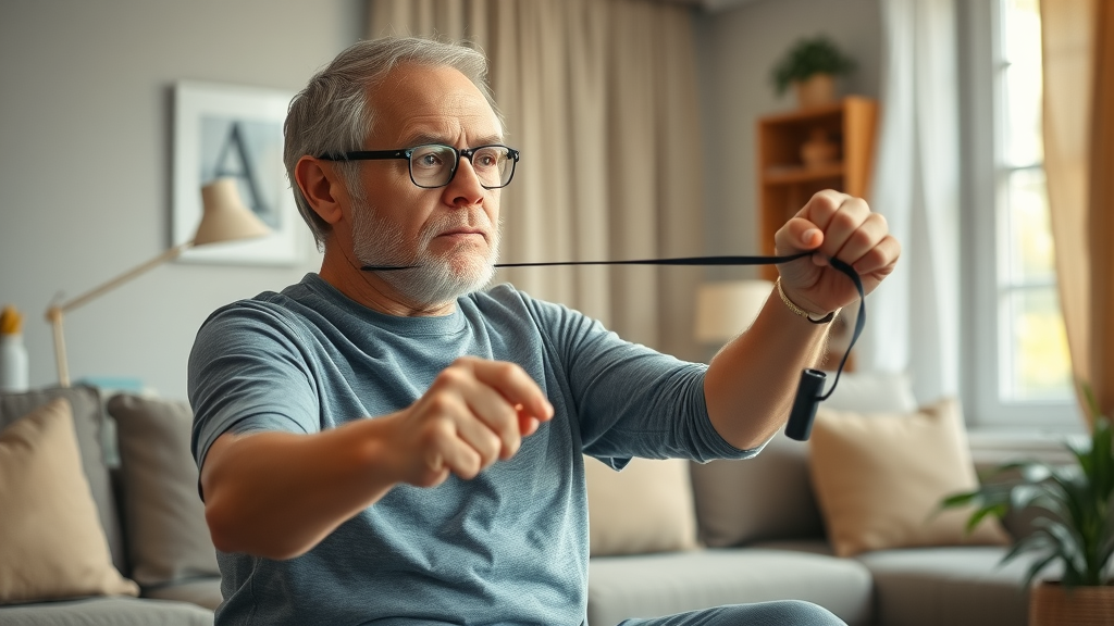 Patient performing rehabilitation exercises at home following Elite Spine Care Chiropractic